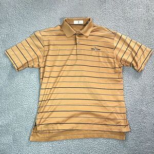 Harry Vardon Polo Golf Shirt Men's Short Sleeve Gold Striped Large